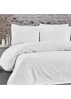 Sabia %100 Pamuk 62 Tel (155 TC) Okotex Sertifikalı Çift Kişilik 160x200+30 cm Nevresim Takımı - Beyaz