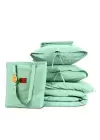 Sabia %100 Pamuk 62 Tel (155 TC) Okotex Sertifikalı Çift Kişilik 160x200+30 cm Nevresim Takımı - Mintblue