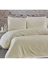 Sabia %100 Pamuk 62 Tel (155 TC) Okotex Sertifikalı Tek Kişilik 100x200+30 cm Nevresim Takımı - Bej