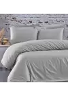 Tek Kişilik Nevresim Takımı – Lastikli Çarşaflı 100x200 cm (+30 cm) – %100 Pamuk | Sabia Home - Gri