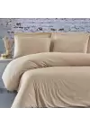 Tek Kişilik Nevresim Takımı – Lastikli Çarşaflı 100x200 cm (+30 cm) – %100 Pamuk | Sabia Home - Krem