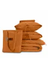Sabia %100 Pamuk 62 Tel (155 TC) Okotex Sertifikalı Tek Kişilik 100x200+37 cm Nevresim Takımı - Açık Kiremit