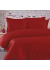 Tek Kişilik Nevresim Takımı – Lastikli Çarşaflı 120x200 cm (+37 cm) – %100 Pamuk | 2 Yastıklı - Kırmızı