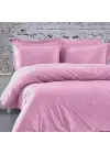 Tek Kişilik Nevresim Takımı – Lastikli Çarşaflı 120x200 cm (+37 cm) – %100 Pamuk | 2 Yastıklı - Pembe