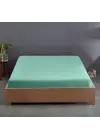 Sabia %100 Pamuk 62 Tel (155 TC) Okotex Sertifikalı Tek Kişilik Düz Çarşaf -Mintblue