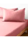 Sabia %100 Pamuk 62 Tel (155 TC) Okotex Sertifikalı Tek Kişilik Düz Çarşaf Seti - Pembe
