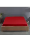Sabia %100 Pamuk 62 Tel (155 TC) Okotex Sertifikalı Tek Kişilik Lastikli Çarşaf Seti 100x200+37 cm - Kırmızı