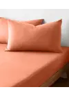 Sabia %100 Pamuk 62 Tel (155 TC) Okotex Sertifikalı Tek Kişilik Lastikli Çarşaf Seti 120x200 cm - Açık Kiremit