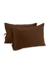 Bağcıklı Yastık Kılıfı 50x70 cm (2’li Set) – %100 Pamuk | Sabia Home – Kahverengi