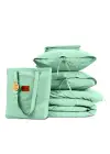 Sabia %100 Pamuk 62 Tel (155 TC) Tek Kişilik Nevresim Seti (2 Yastıklı) - Mintblue