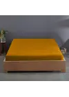 Lastikli Çarşaf 150x200 cm – Çift Kişilik – +30 cm Yükseklik – %100 Pamuk | Sabia Home - Hardal