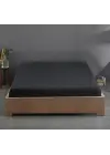 Lastikli Çarşaf 150x200 cm – Çift Kişilik – +30 cm Yükseklik – %100 Pamuk | Sabia Home - Siyah