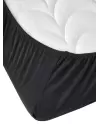 Sabia %100 Pamuk 62 Tel (155 TC) Okotex Sertifikalı Çift Kişilik Lastikli Çarşaf Seti 140x200 cm - Siyah
