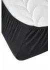 Sabia %100 Pamuk 62 Tel (155 TC) Okotex Sertifikalı Çift Kişilik Lastikli Çarşaf Seti 150x200 cm - Siyah