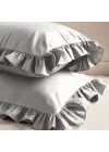 Fırfırlı Yastık Kılıfı 50x60 cm (2’li Set) – %100 Pamuk | Sabia Home – Gri