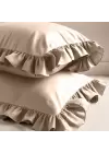 Fırfırlı Yastık Kılıfı 50x60 cm (2’li Set) – %100 Pamuk | Sabia Home – Krem