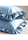 Fırfırlı Yastık Kılıfı 50x60 cm (2’li Set) – %100 Pamuk | Sabia Home – Mavi