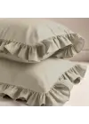 Fırfırlı Yastık Kılıfı 50x70 cm (2’li Set) – %100 Pamuk | Sabia Home – Bej