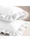 Fırfırlı Yastık Kılıfı 50x70 cm (2’li Set) – %100 Pamuk | Sabia Home – Beyaz