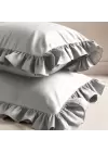 Fırfırlı Yastık Kılıfı 50x70 cm (2’li Set) – %100 Pamuk | Sabia Home – Gri