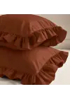 Fırfırlı Yastık Kılıfı 50x70 cm (2’li Set) – %100 Pamuk | Sabia Home – Kiremit