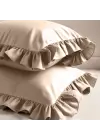 Fırfırlı Yastık Kılıfı 50x70 cm (2’li Set) – %100 Pamuk | Sabia Home – Krem