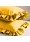 Fırfırlı Yastık Kılıfı 50x70 cm (2’li Set) – %100 Pamuk | Sabia Home – Sarı