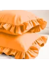 Fırfırlı Yastık Kılıfı 50x70 cm (2’li Set) – %100 Pamuk | Sabia Home – Turuncu