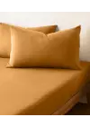Sabia %100 Pamuk 62 Tel (155 TC) Okotex Sertifikalı Tek Kişilik Lastikli Çarşaf Seti 120x200 cm - Hardal