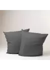 Sabia %100 Pamuk Yastık Kılıfı Seti 62 Tel (155 TC) Okotex Sertifikalı 70x70 cm - Antrasit