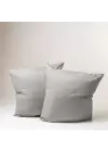 Sabia %100 Pamuk Yastık Kılıfı Seti 62 Tel (155 TC) Okotex Sertifikalı 70x70 cm - Gri