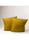 Sabia %100 Pamuk Yastık Kılıfı Seti 62 Tel (155 TC) Okotex Sertifikalı 70x70 cm - Hardal