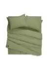 Tek Kişilik Nevresim Takımı – Lastikli Çarşaflı 120x200 cm (+30 cm) – %100 Pamuk | Sabia Home - Zeytin