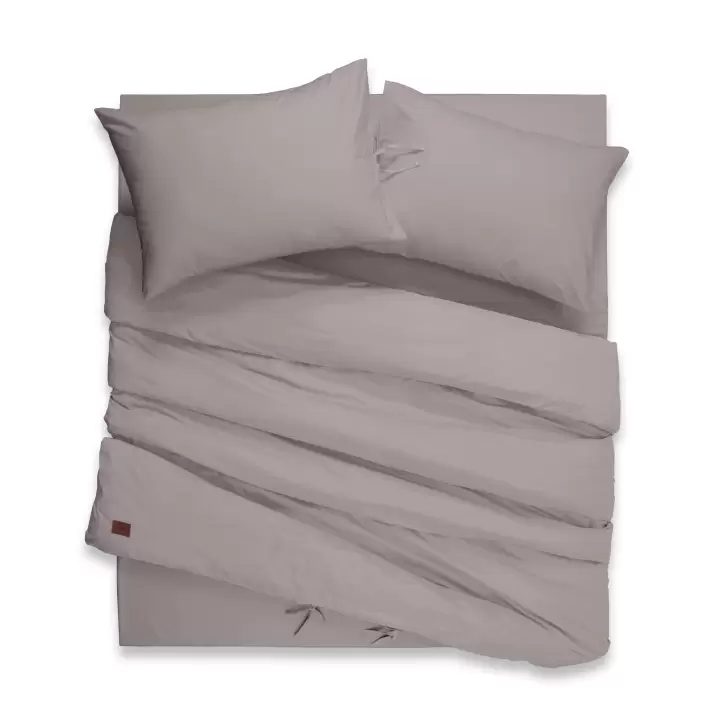 Çift Kişilik Nevresim Takımı – Lastikli Çarşaflı 140x200 cm (+30 cm) – %100 Pamuk | Sabia Home - Gri