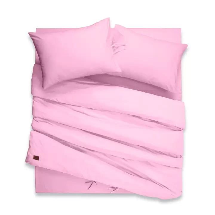 Çift Kişilik Nevresim Takımı – Lastikli Çarşaflı 140x200 cm (+30 cm) – %100 Pamuk | Sabia Home  - Pembe