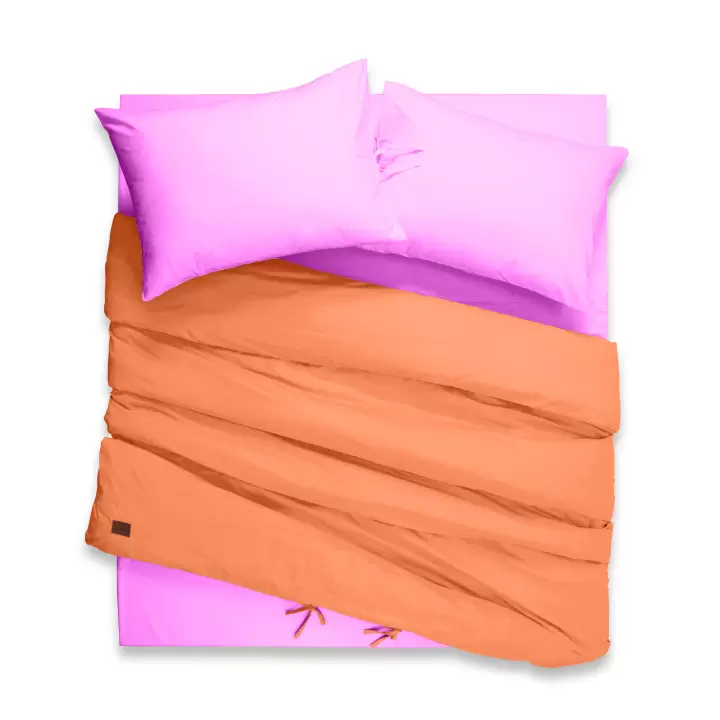 Çift Kişilik Nevresim Takımı – Lastikli Çarşaflı 160x200 cm (+30 cm) – %100 Pamuk | Sabia Home - Violet
