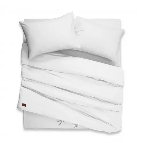 Battal Boy Nevresim Takımı – Lastikli Çarşaflı 180x200 cm (+30 cm) – %100 Pamuk | Sabia Home - Beyaz