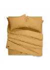Çift Kişilik Nevresim Takımı – Lastikli Çarşaflı 160x200 cm (+37 cm) – %100 Pamuk | Sabia Home - Hardal