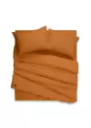 Sabia %100 Pamuk 62 Tel (155 TC) Okotex Sertifikalı Tek Kişilik 120x200+37 cm Nevresim Takımı - Açık Kiremit