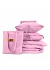 Sabia %100 Pamuk 62 Tel (155 TC) Okotex Sertifikalı Tek Kişilik 120x200+37 cm Nevresim Takımı - Pembe