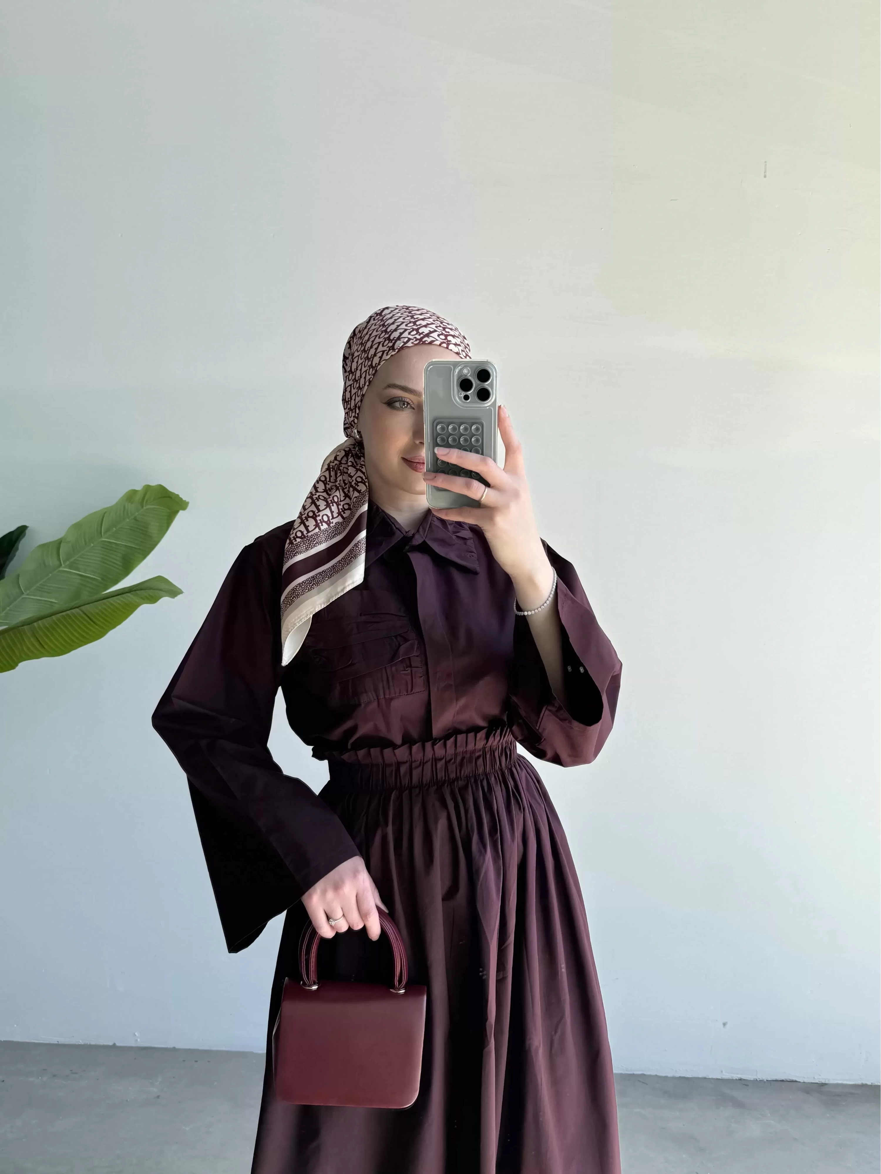Rania Elbise Bordo