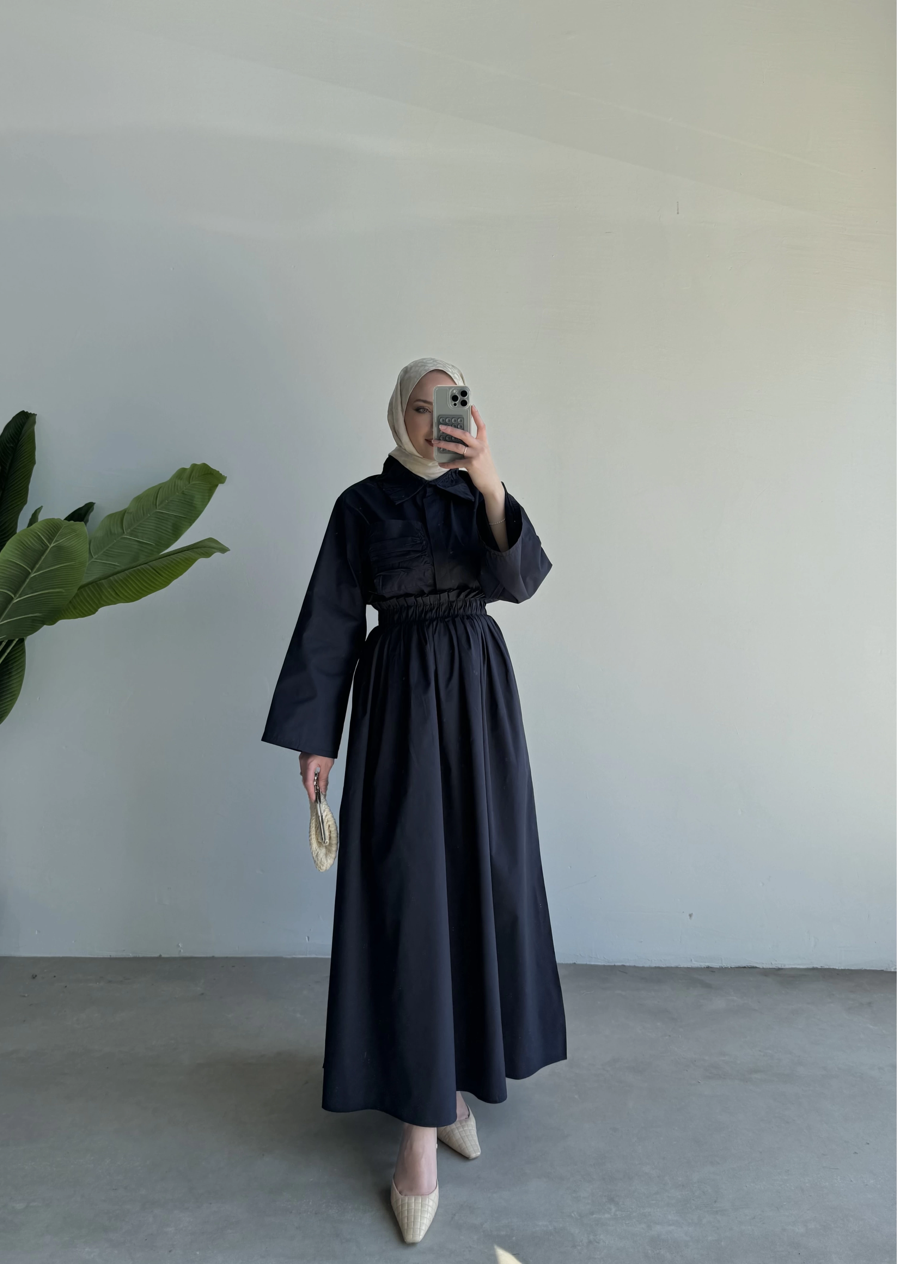 Rania Elbise Lacivert