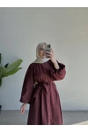 Modal Elbise Bordo
