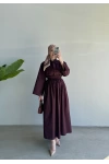 Rania Elbise Bordo