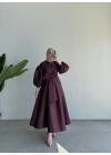 Fiyonk Elbise Bordo