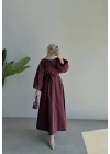 Modal Elbise Bordo