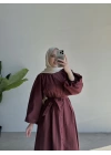Modal Elbise Bordo