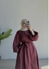 Modal Elbise Bordo