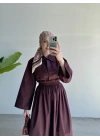 Rania Elbise Bordo