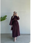 Rania Elbise Bordo